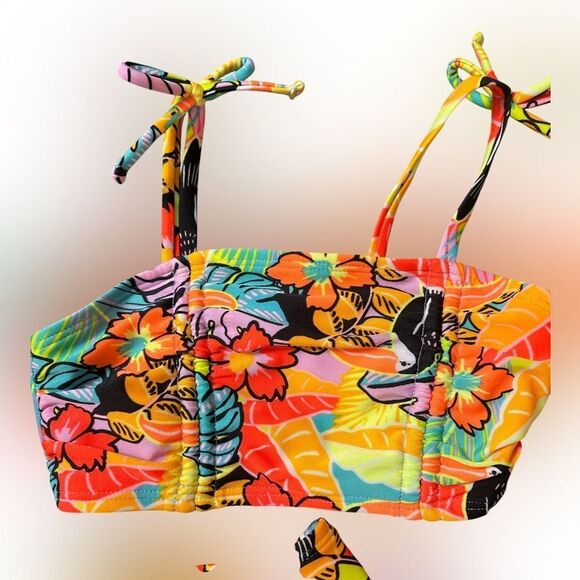Nwt size 4/5 Cat & Jack toucan and tropical flowers Bikini Swim Set - Picture 2 of 3